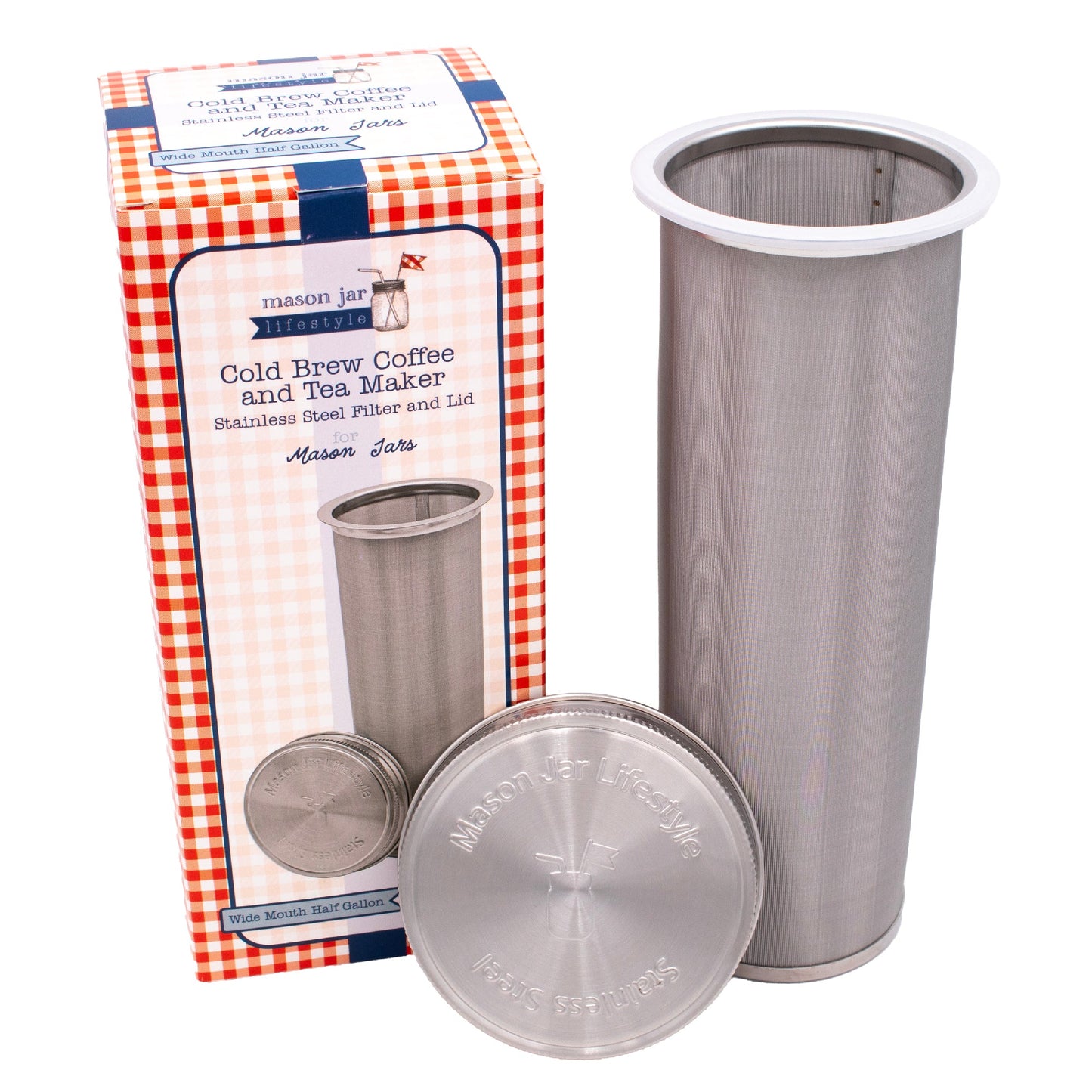 Cold Brew Tea Maker Stainless Steel Filter With Lid for Mason Jars