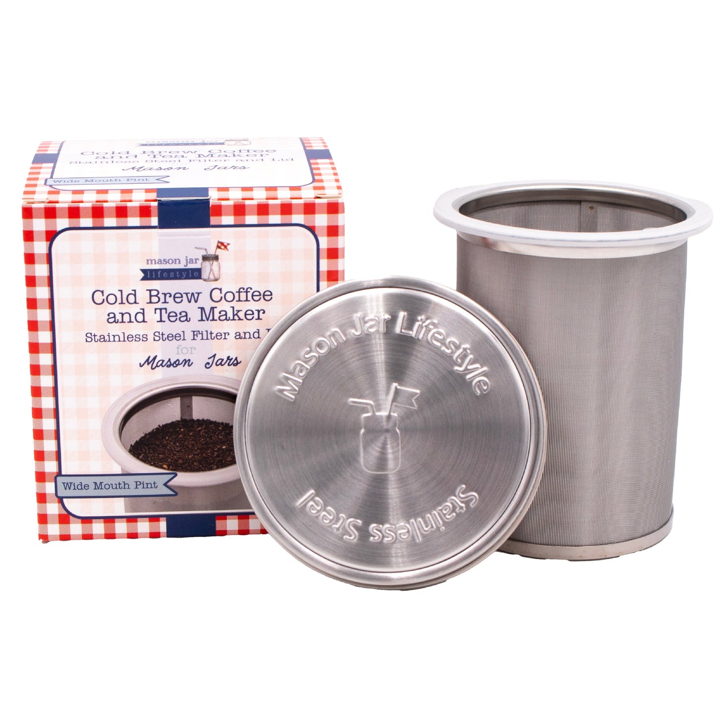 Cold Brew Tea Maker Stainless Steel Filter With Lid for Mason Jars