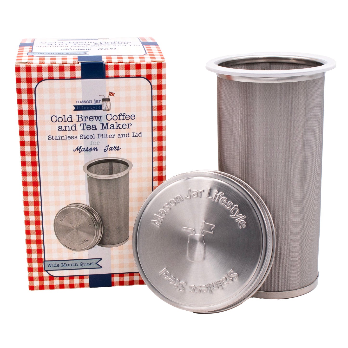 Cold Brew Tea Maker Stainless Steel Filter With Lid for Mason Jars